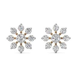 Joyalukkas 18k Yellow Gold & Diamond Stud Earrings for Girls-image-77