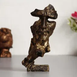 eCraftIndia Antique Finish Finger on Man Lips Handcrafted Decorative Polyresin Showpiece-image-87