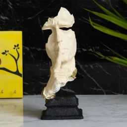 eCraftIndia White Antique Finish Finger on Man Lips Handcrafted Decorative Polyresin Showpiece-image-58