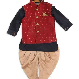 VASTRAMAY SISHU Maroon & Navy Printed Kurta Set-image-52