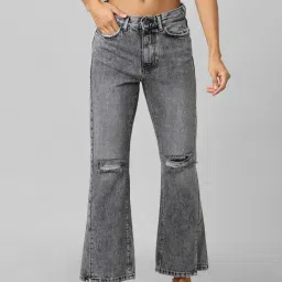 Only Grey Bootcut Heavily Washed Jeans-image-83