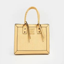 Elle Yellow Textured Handbag-picture-18