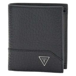 GUESS Black Textured Leather Bi-Fold Wallet-4