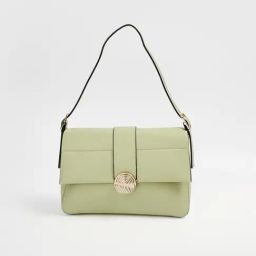 Ginger by Lifestyle Green Solid Shoulder Handbag-16
