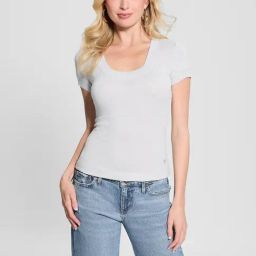 Guess Grey Solid Regular Fit T-Shirt-picture-40