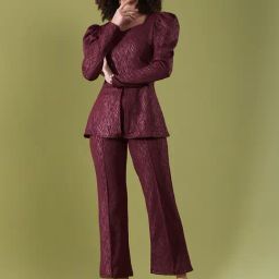 SELVIA Maroon Printed Co-Ord Set-picture-16