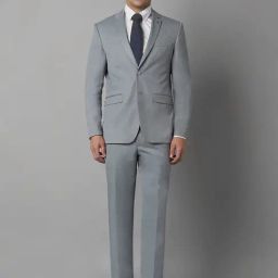 Louis Philippe Grey Slim Fit Two Piece Suits-image-65