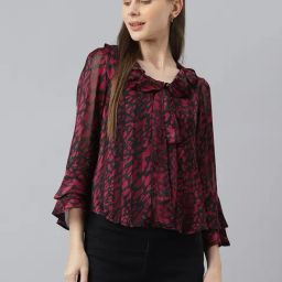 Latin Quarters Maroon Printed Top-image-39