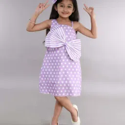 Pink Chick Girls Lavender Cotton Striped Casual Dresses-image-119