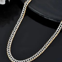 VOJ Dual Tone Plated Linked Fashionable Chain for Men-image-32