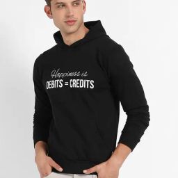 Campus Sutra Black Regular Fit Printed Hooded Sweatshirt-image-10