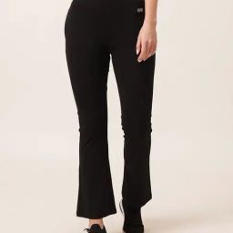 Clovia Black Polyester Solid Trackpants-image-33