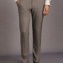 Louis Philippe Brown Slim Fit Texture Trousers-image-13