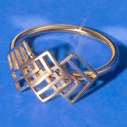Mia by Tanishq Disco Lattice Gold Finger Ring-picture-5