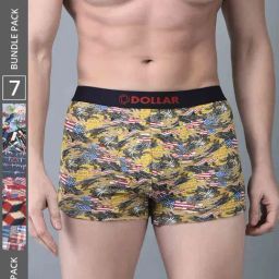 Dollar Bigboss Assorted Cotton Regular Fit Printed Trunks - Pack Of 7-picture-36