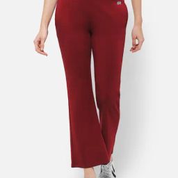 Clovia Red Polyester Solid Trackpants-image-65