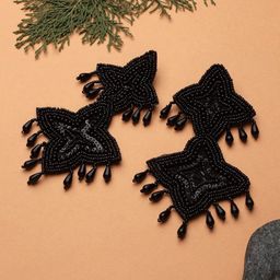 CARDINAL Artificial Beads Studded Contemporary Drop Earrings-5