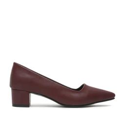 Flat N Heels Women's Maroon Casual Pumps image 2
