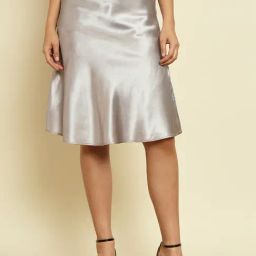 Trend Arrest Silver A-Line Skirt-image-47