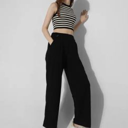 Only Black Relaxed Fit High Rise Pants-41