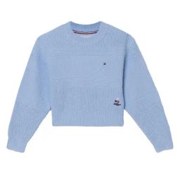 TOMMY HILFIGER Vessel Blue Solid Relaxed Fit Pullover-image-90