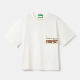 United Colors of Benetton Kids White Cotton Printed T-Shirt-picture-9