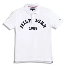 Tommy Hilfiger Kids White Logo Regular Fit Polo T-Shirt-picture-10