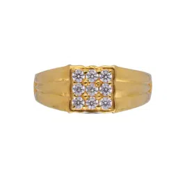 C. Krishniah Chetty Group 22k Majestic Matrix Gold and Cubic Zirconia Ring for Men-picture-11