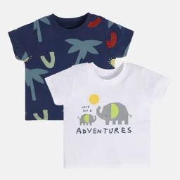 MINIKLUB Boys Navy & White Printed T-Shirt (Pack Of 2)-image-52