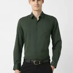 Peter England Green Slim Fit Printed Shirt-picture-28