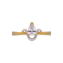 C. Krishniah Chetty Group 22k Golden Teardrop Elegance Zircon Ring for Women-picture-0