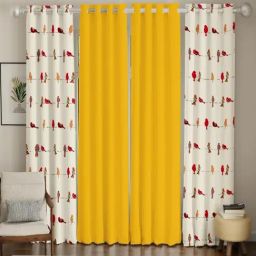 Urban Space Red Cotton Classic Curtains for Door - Set of 4-14