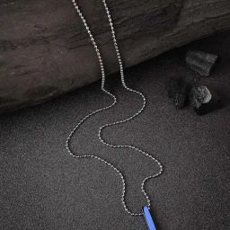 NVR Blue Plated Geomatric Pendent with Chain for Men-31