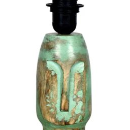 Homesake Green Wood Retro Small Table Lamp with Shade image 2