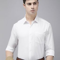 Arrow Self Design Manhattan Slim Fit Pure Cotton Formal Shirt-picture-1