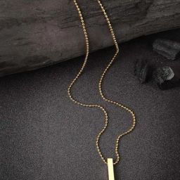 NVR Gold Plated Geomatric Pendent With Chain for Men - Set Of 2-40