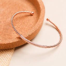 Silberry 92.5 Sterling Rose Gold Crystal Kada-image-65