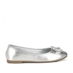 London Rag Women's Silver Flat Ballets-image-89