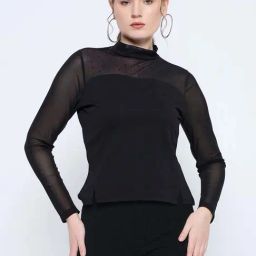 MADAME Black Plain Top-image-20