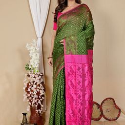 PuJoy Woven Design Jamdani Saree-31