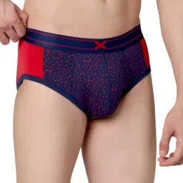 Frenchie Red Elastane Printed Briefs - Pack Of 2-image-53