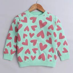 Bumzee Kids Mint Green Cotton Graphic Sweatshirt-image-76