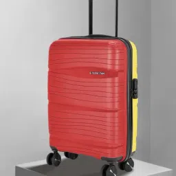 Nasher Miles Nicobar Hard-Sided Polypropylene Cabin Luggage Red and Yellow 20 inch |55cm Trolley Bag-image-42
