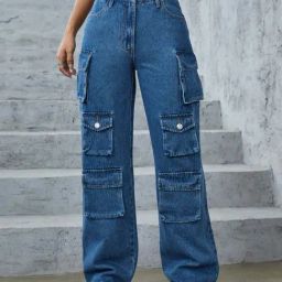 Kotty Blue High Rise Wide Leg Jeans-image-104