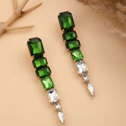 Sohi Emerald Green For¿t Drop Earrings for Women-image-9