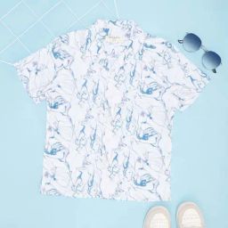 Pantaloons Junior Boys Snow White & Blue Printed Shirts-image-74
