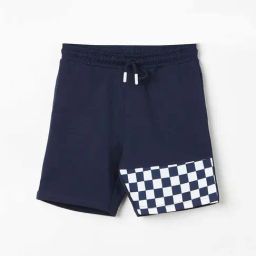 Fame Forever by Lifestyle Kids Navy & White Cotton Chequered Shorts-image-50