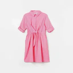 Fame Forever by Lifestyle Kids Pink Checks Regular Fit Dress-picture-9