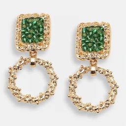 Sohi Gold Plated Party Designer Stone Drop Earrings-15