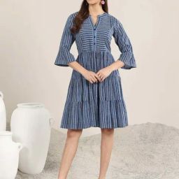 Libas Blue Stripes Dress-image-45